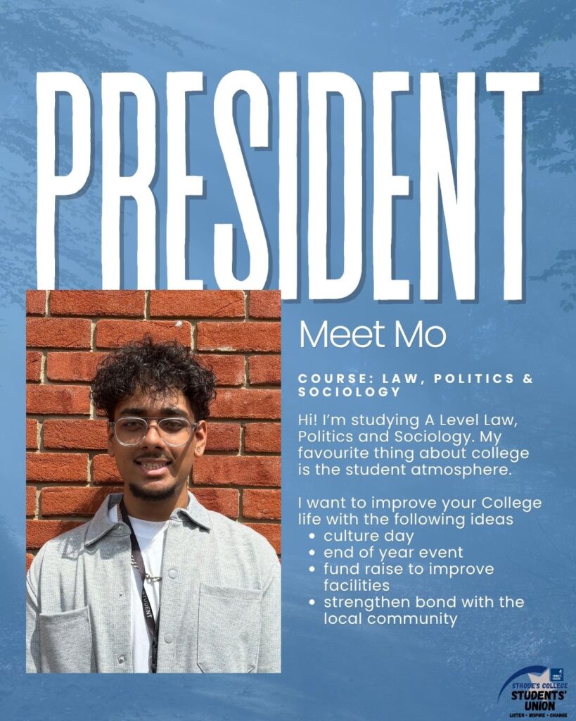 Info graphic for Strode's SU President