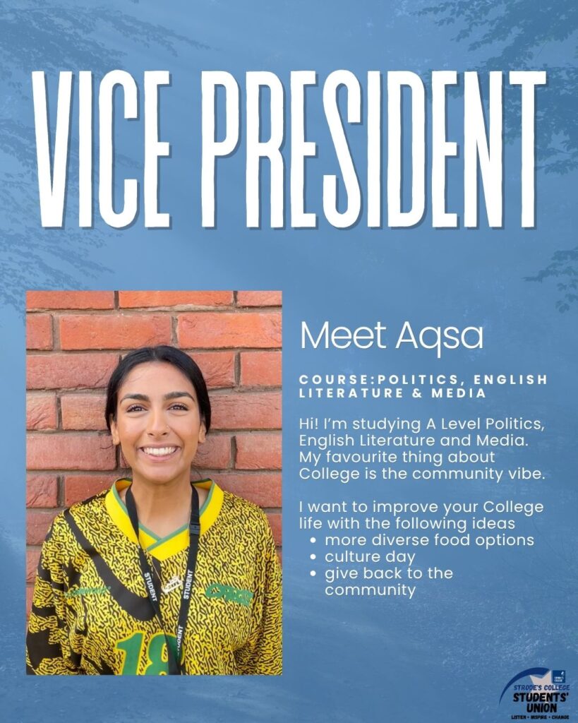 Info graphic for Strode's SU Vice President