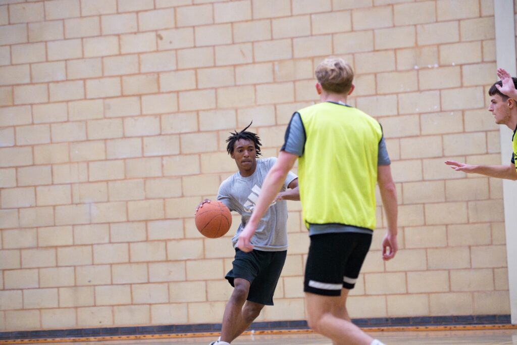 boys playing basketball